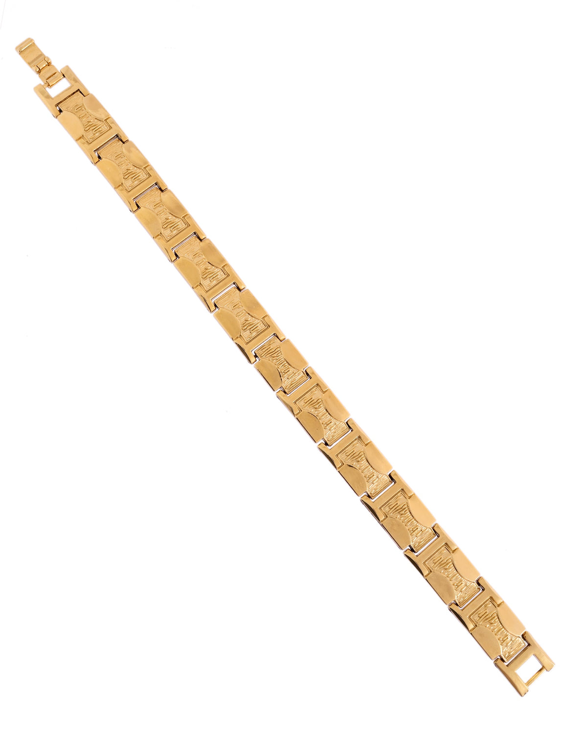VOJ Men Gold Polished Designer Stainless Steel Bracelet | Grocsy