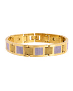 VOJ Men Dual Toned Stylish Stainless Steel Bracelet | Grocsy