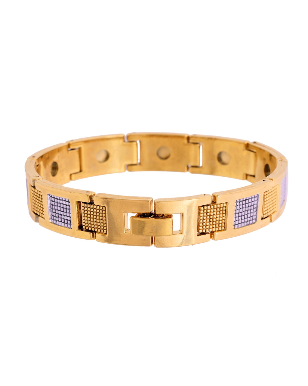 VOJ Men Dual Toned Stylish Stainless Steel Bracelet | Grocsy