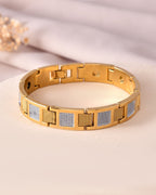 VOJ Men Dual Toned Stylish Stainless Steel Bracelet | Grocsy