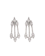 VOJ Silver Plated Ad Stone Studded Elegant Minimal Jewellery Set | Grocsy