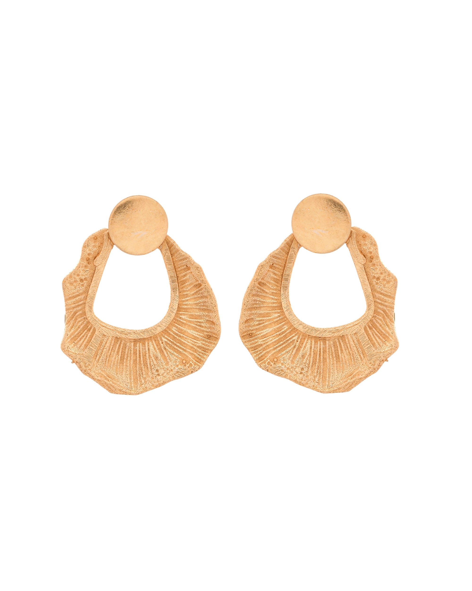 VOJ Gold Polished Anti Tarnished Designer Studs Earrings | Grocsy