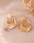 VOJ Gold Polished Anti Tarnished Designer Studs Earrings | Grocsy