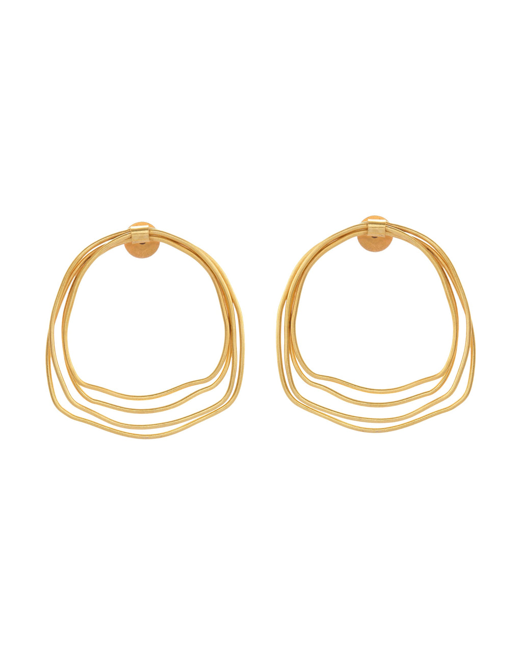 VOJ Gold Polished Anti Tarnished Multi Wired Studs Earrings | Grocsy