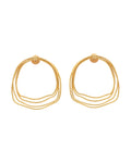 VOJ Gold Polished Anti Tarnished Multi Wired Studs Earrings | Grocsy