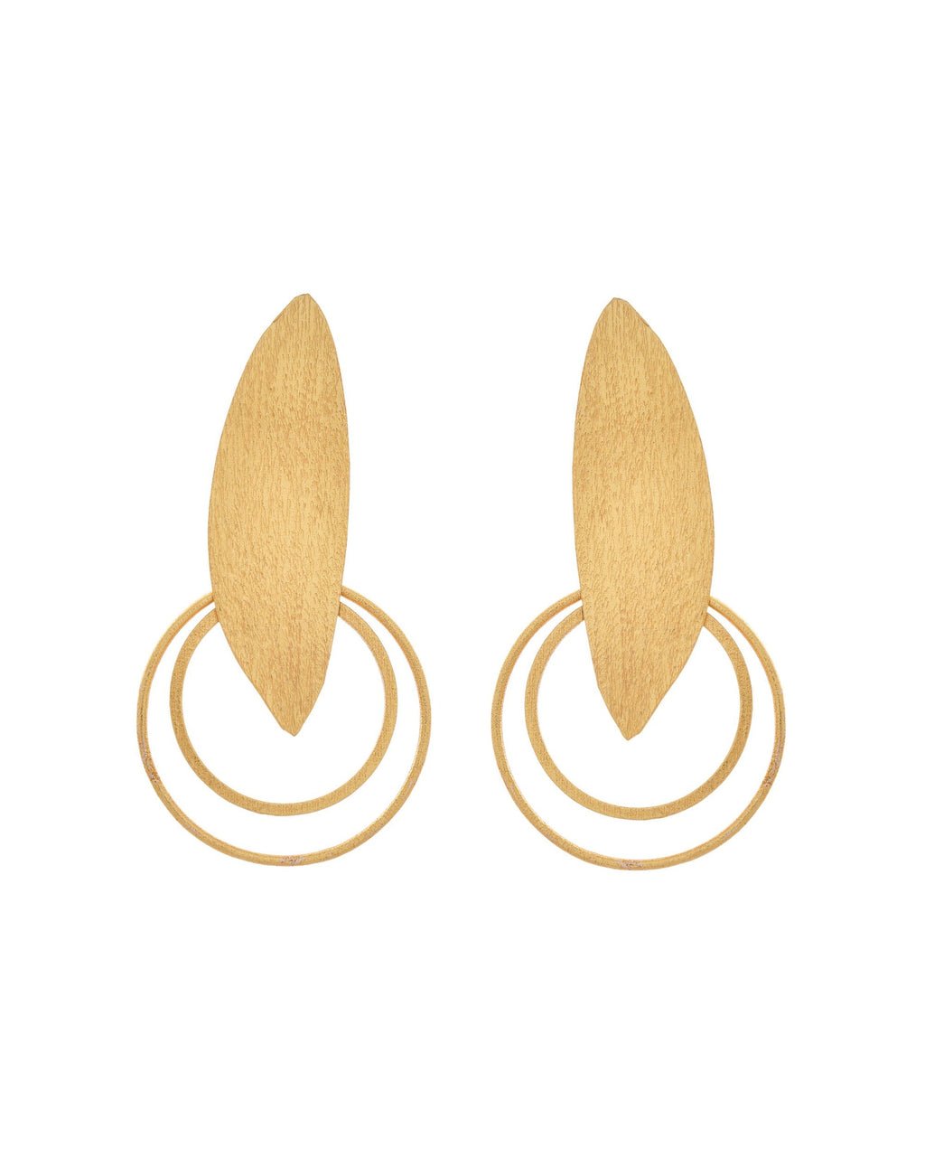 VOJ Gold Polished Stainless Steel Designer Anti Tarnished Earrings | Grocsy