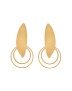 VOJ Gold Polished Stainless Steel Designer Anti Tarnished Earrings | Grocsy