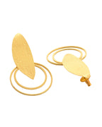 VOJ Gold Polished Stainless Steel Designer Anti Tarnished Earrings | Grocsy