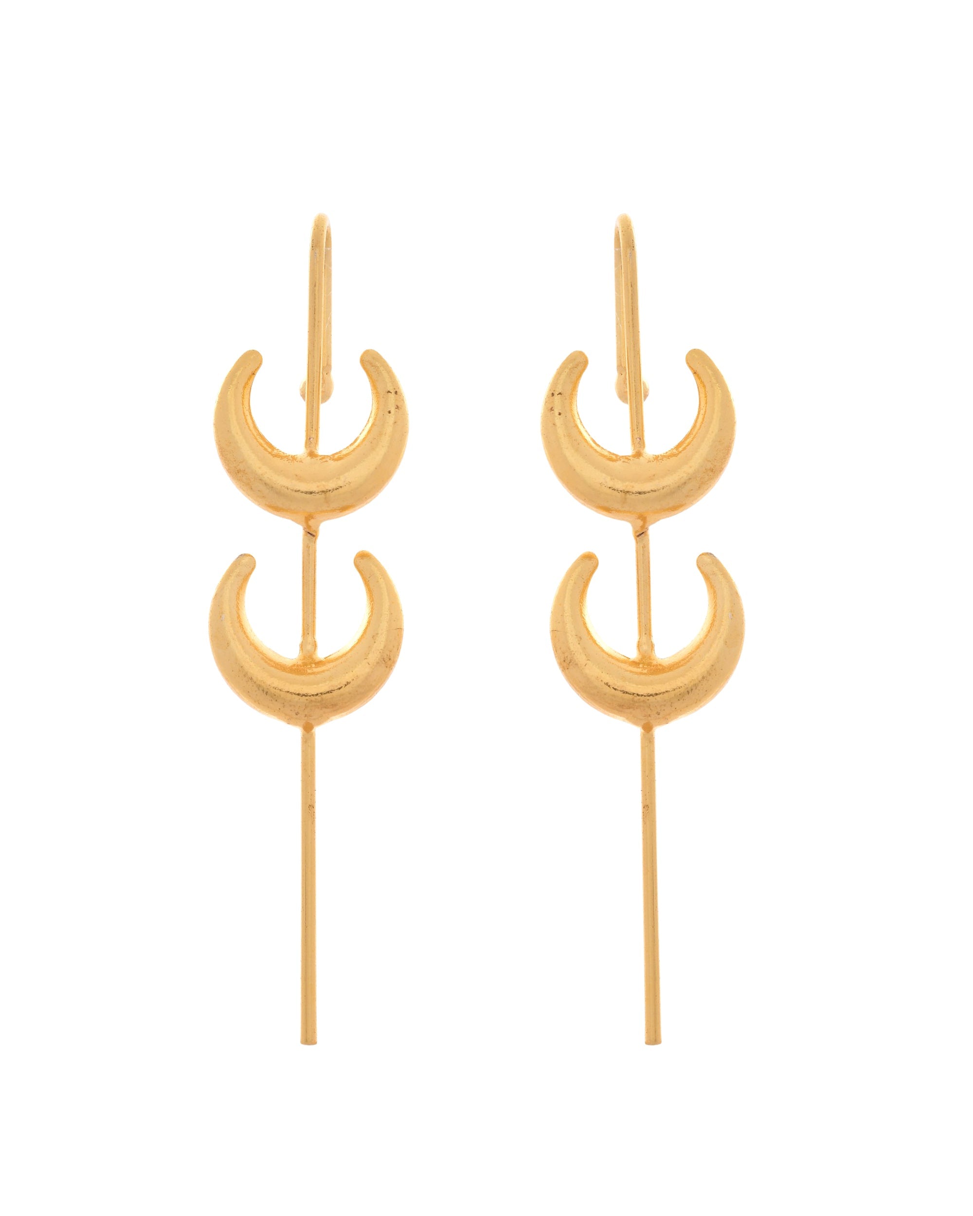 VOJ Gold Polished Moon Shaped Anti Tarnish Ear Cuff | Grocsy