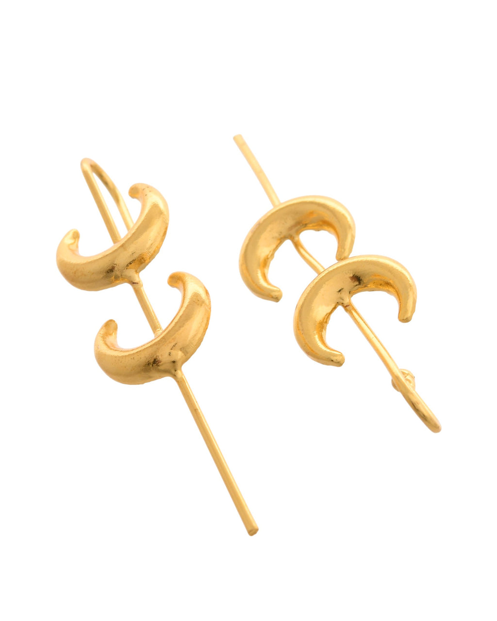 VOJ Gold Polished Moon Shaped Anti Tarnish Ear Cuff | Grocsy
