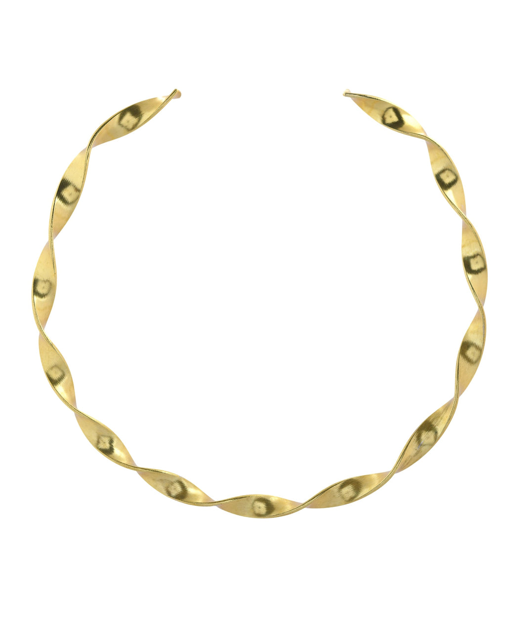 VOJ Gold Polished Anti Tarnished Twisted Hasli Necklace | Grocsy