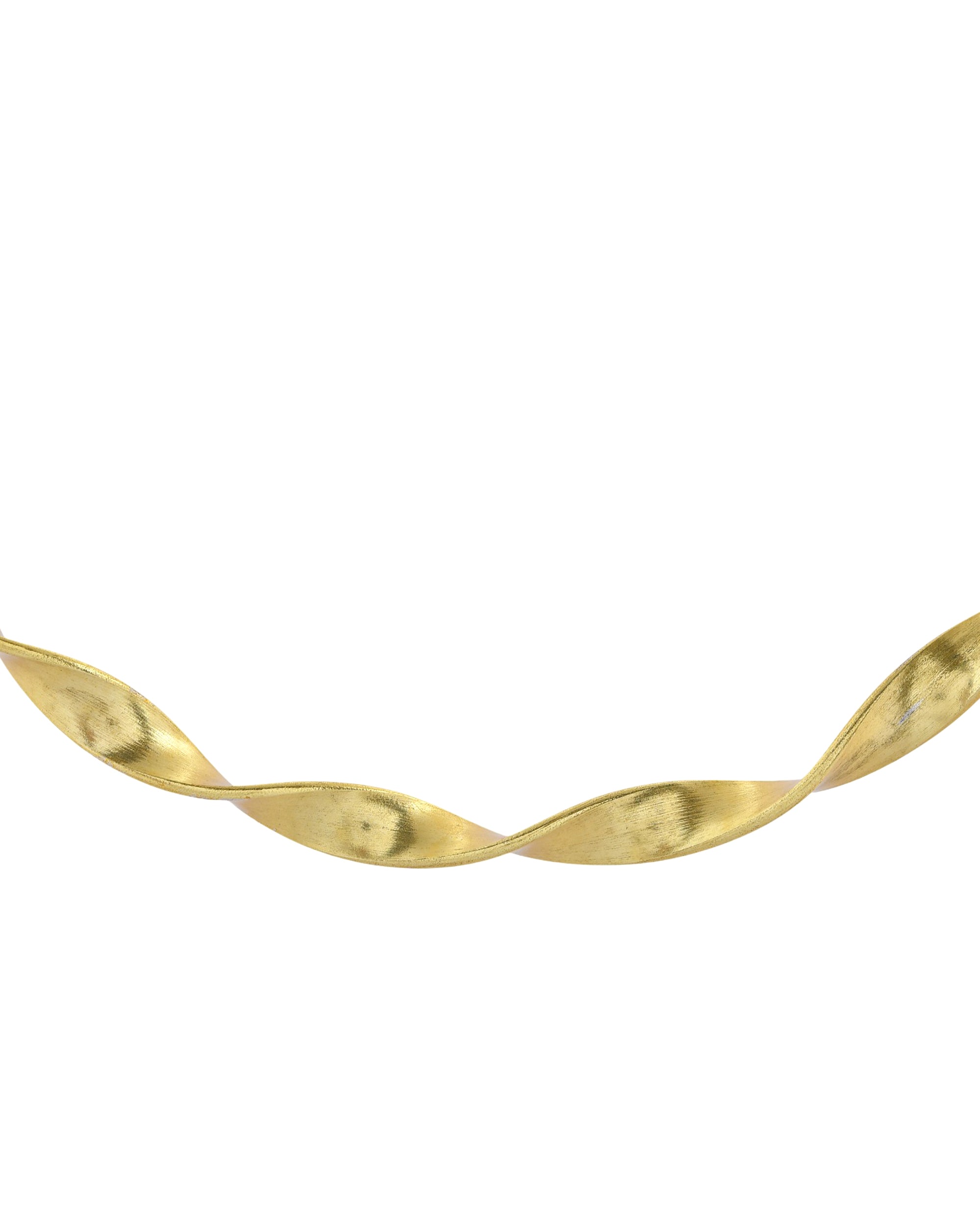 VOJ Gold Polished Anti Tarnished Twisted Hasli Necklace | Grocsy