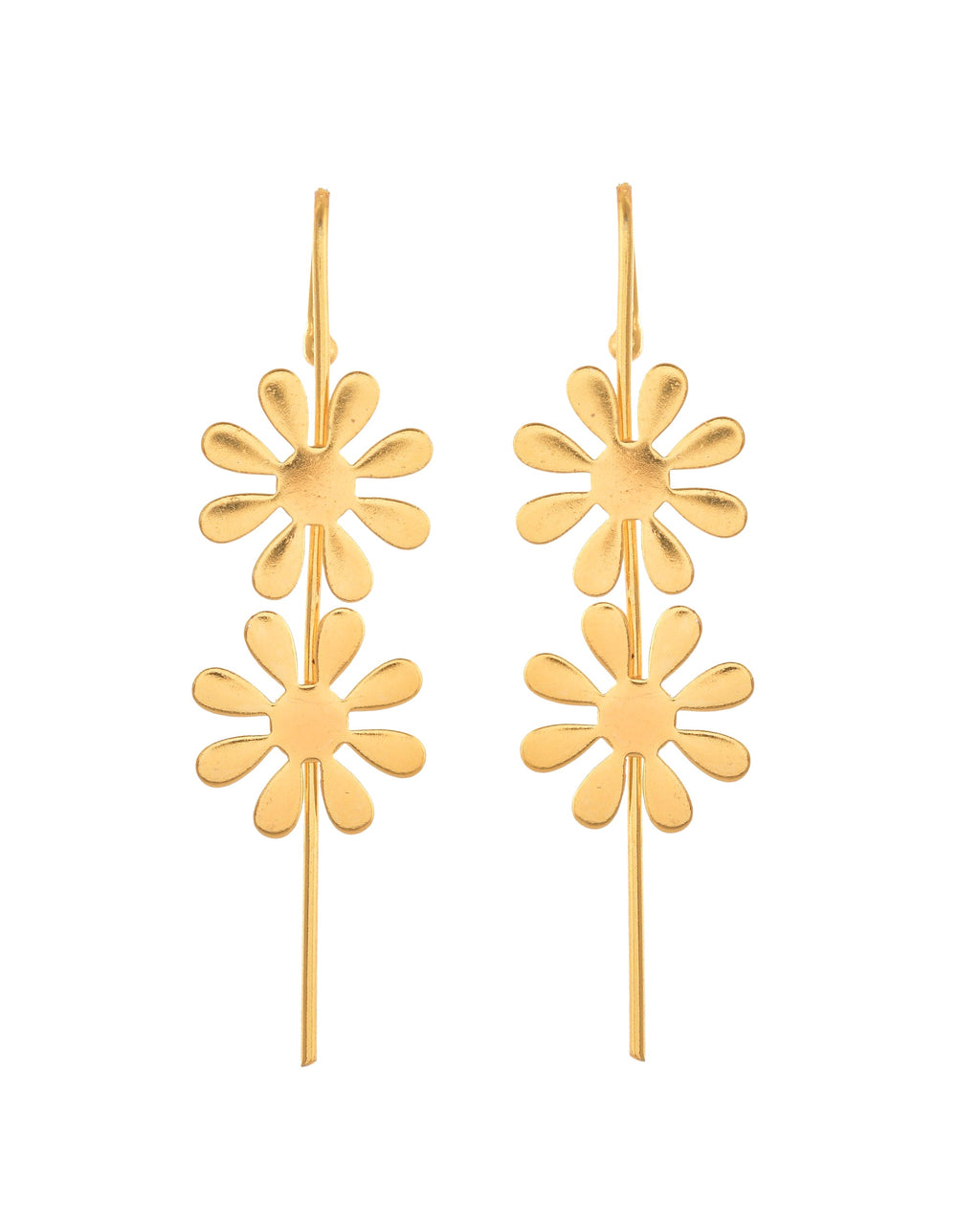 VOJ Gold Polished Floral Shaped Anti Tarnished Ear Cuff | Grocsy