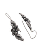 VOJ Silver Plated Floral Shaped Drop Earrings | Grocsy