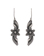 VOJ Silver Plated Floral Shaped Drop Earrings | Grocsy