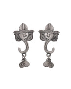 VOJ Silver Toned Designer Temple Earrings | Grocsy