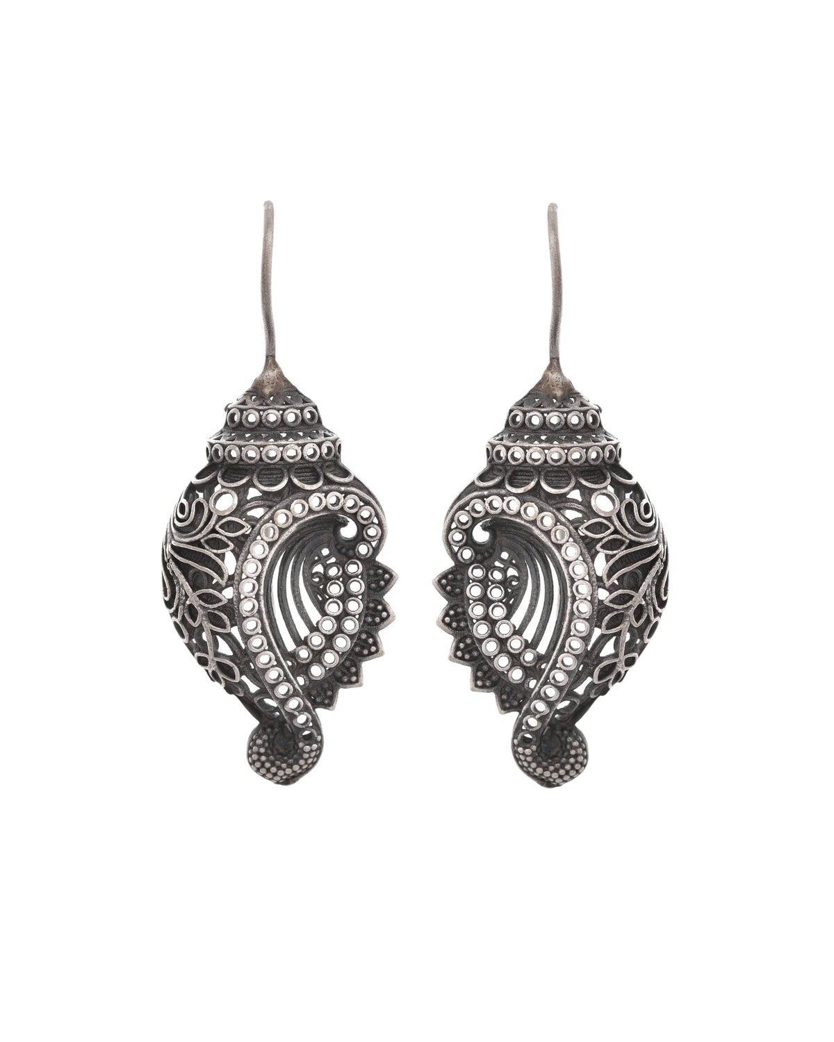 VOJ Silver Toned Designer Drop Earrings | Grocsy