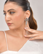 VOJ Silver Plated Bird Shaped Designer Studs Earrings | Grocsy