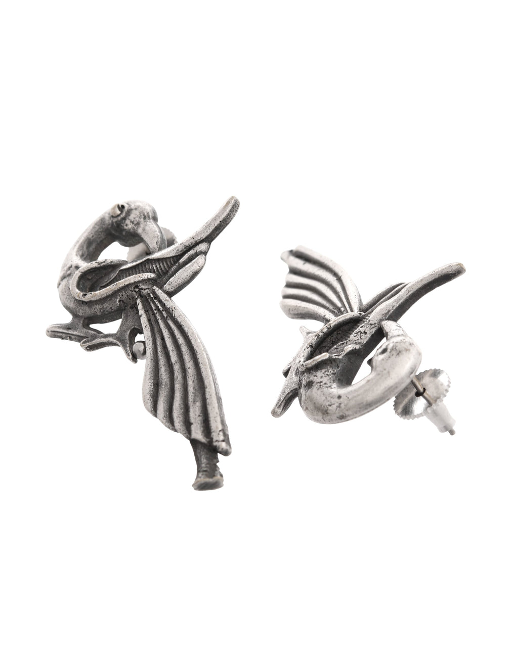 VOJ Silver Plated Bird Shaped Designer Studs Earrings | Grocsy