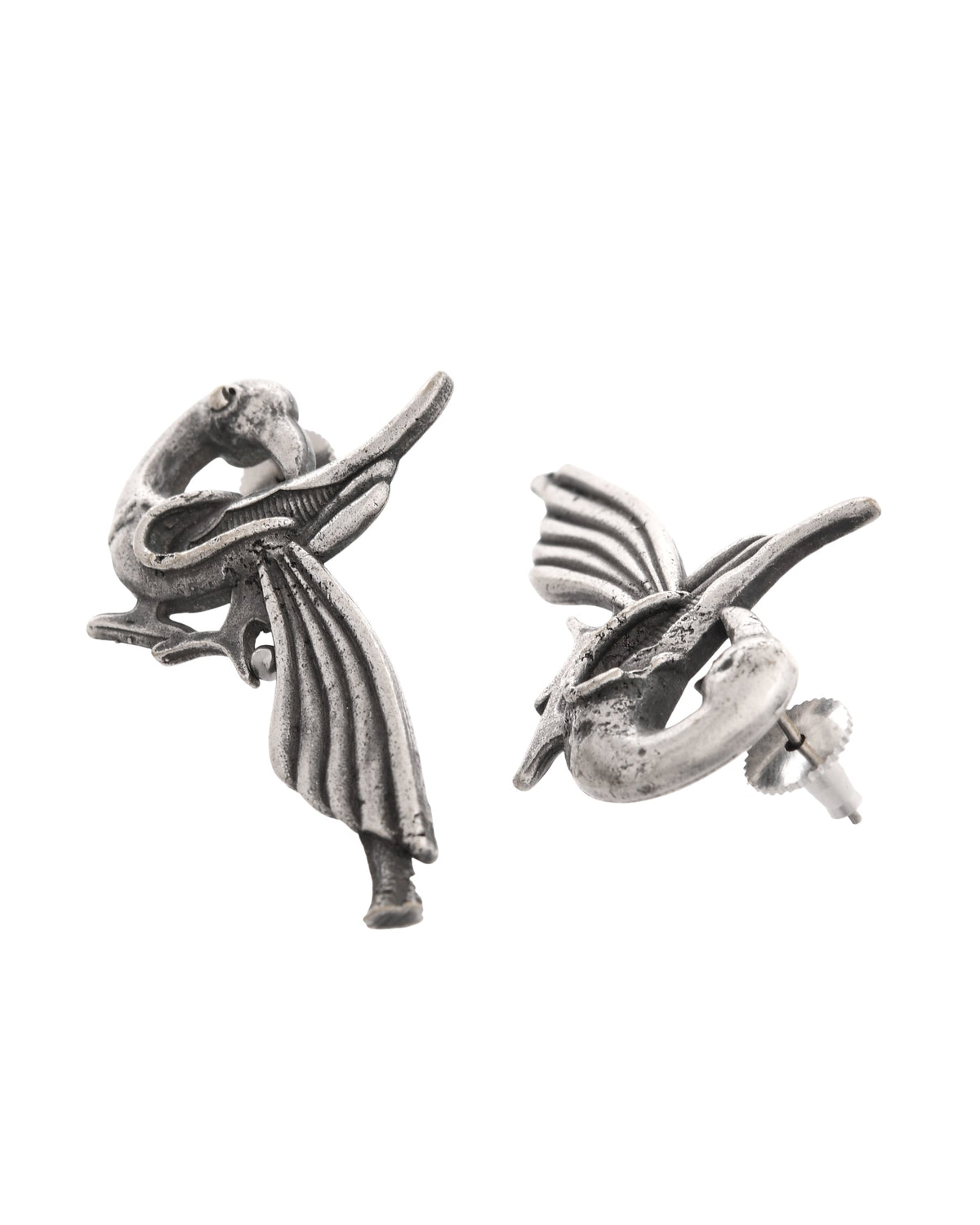 VOJ Silver Plated Bird Shaped Designer Studs Earrings | Grocsy