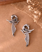 VOJ Silver Plated Bird Shaped Designer Studs Earrings | Grocsy