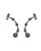 VOJ Silver Toned Floral Designer Ear Cuff | Grocsy