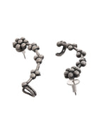 VOJ Silver Toned Floral Designer Ear Cuff | Grocsy