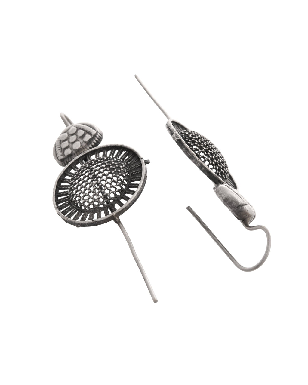 VOJ Silver Plated Circular Shaped Ear Cuff | Grocsy
