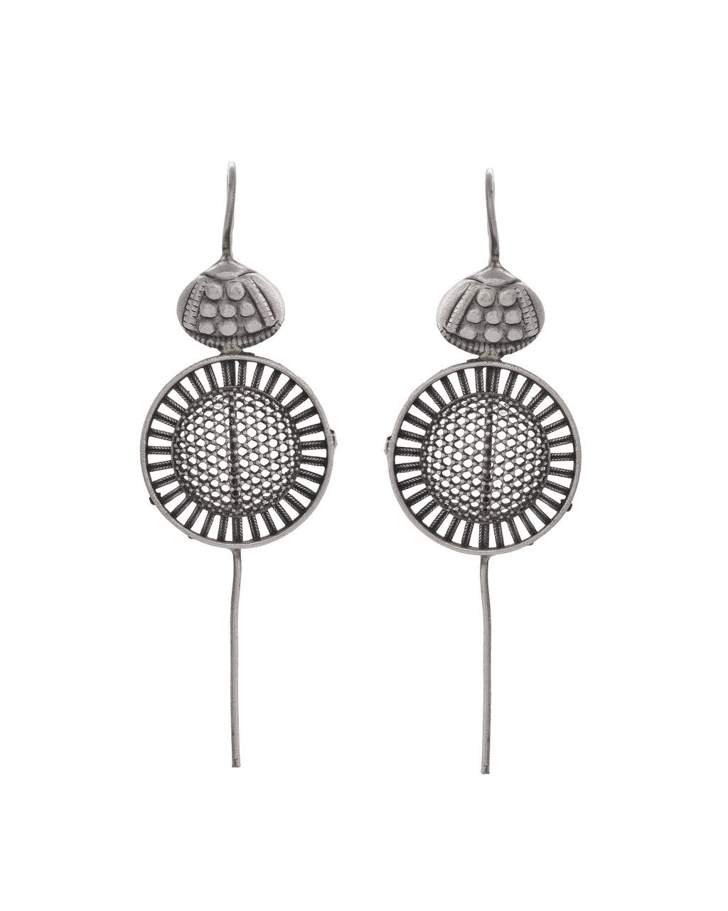 VOJ Silver Plated Circular Shaped Ear Cuff | Grocsy