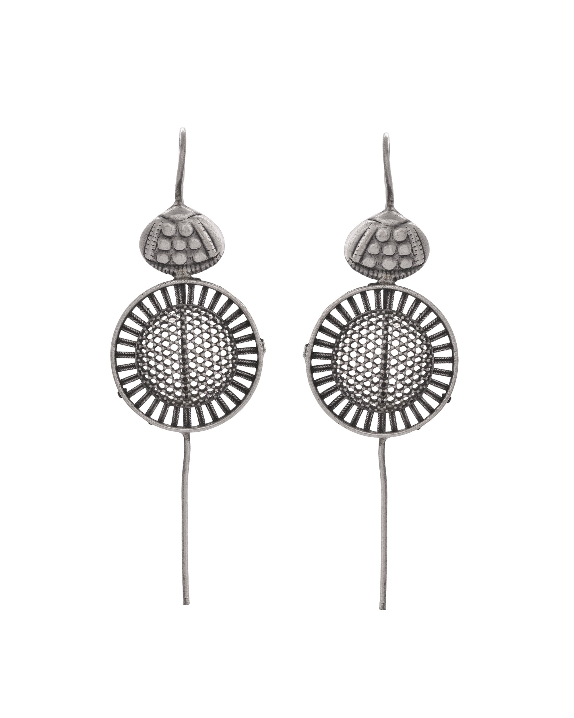 VOJ Silver Plated Circular Shaped Ear Cuff | Grocsy
