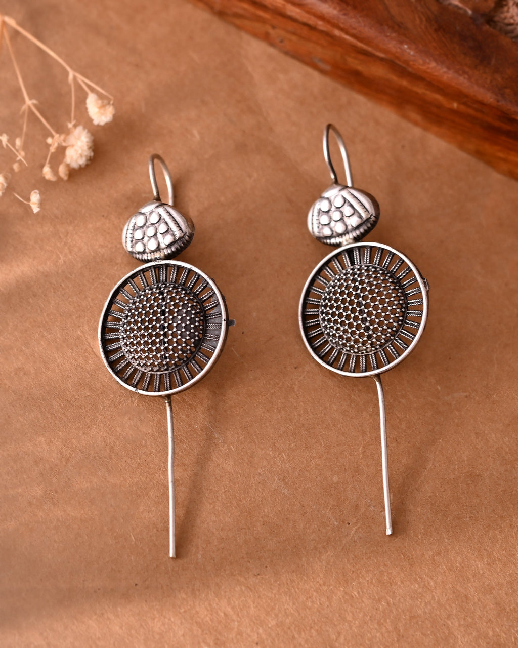 VOJ Silver Plated Circular Shaped Ear Cuff | Grocsy