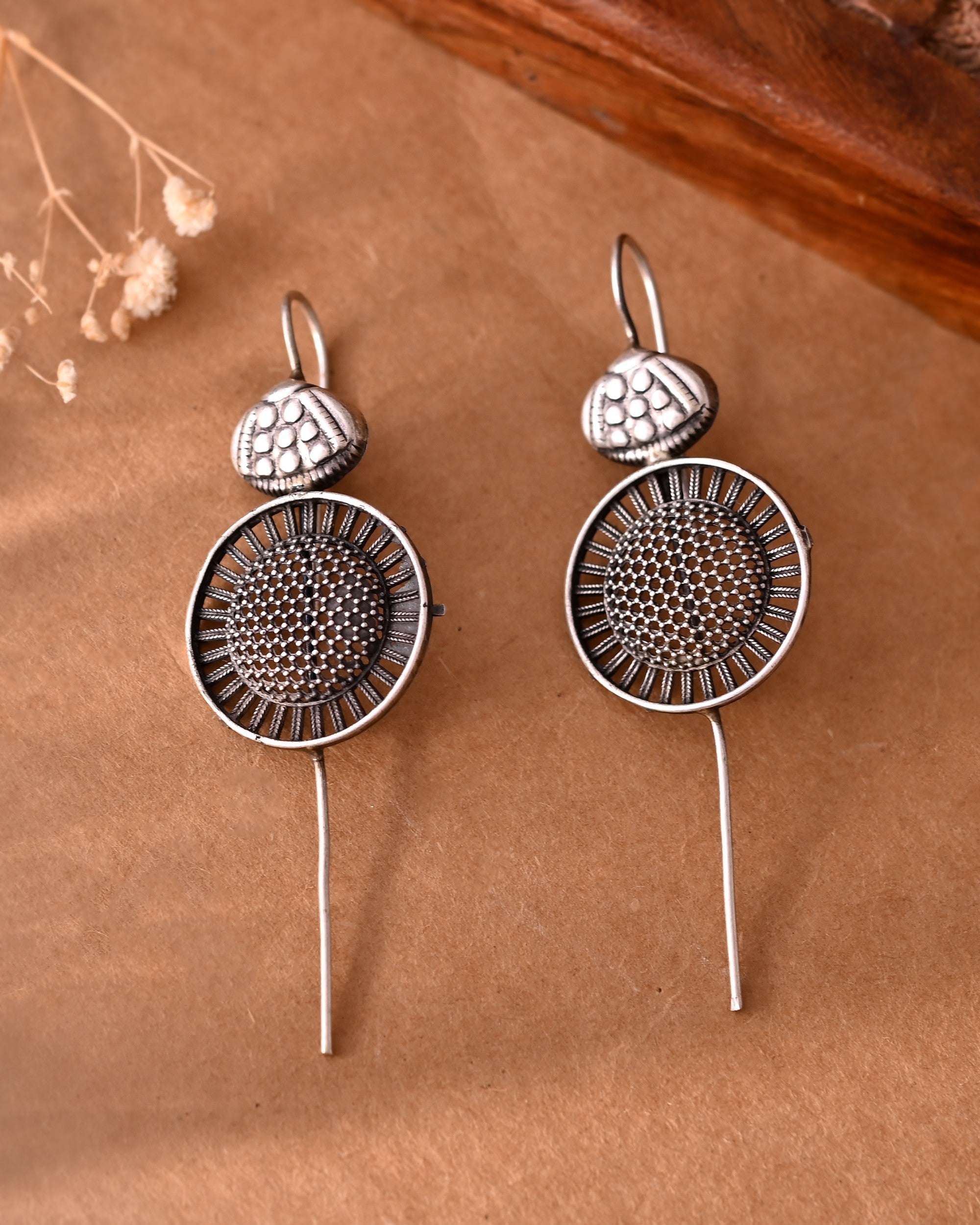 VOJ Silver Plated Circular Shaped Ear Cuff | Grocsy