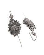 VOJ Silver Toned Designer Floral Shaped Ear Cuff | Grocsy
