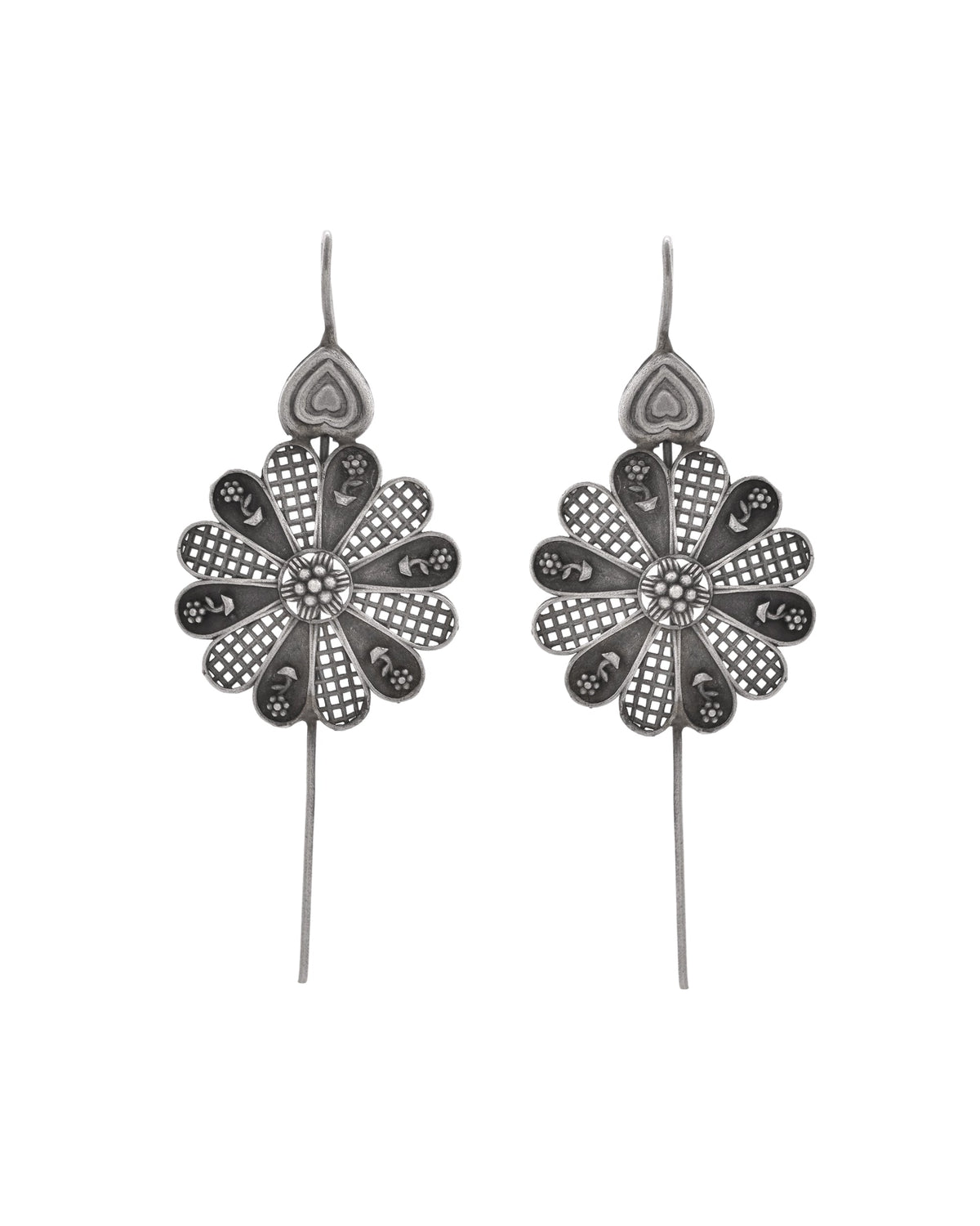 VOJ Silver Plated Flower Shaped Elegant Ear Cuff | Grocsy