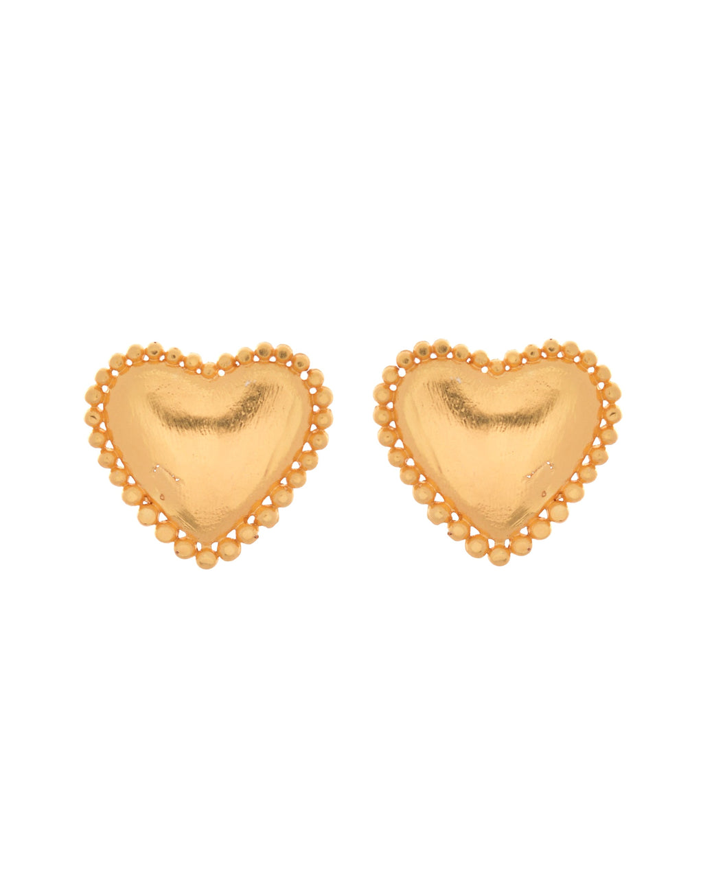 VOJ Gold Polished Heart Shaped Studs Earrings | Grocsy