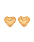 VOJ Gold Polished Heart Shaped Studs Earrings | Grocsy