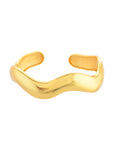 VOJ Gold Polished Anti Tarnished Twisted Cuff Bracelet For Women | Grocsy