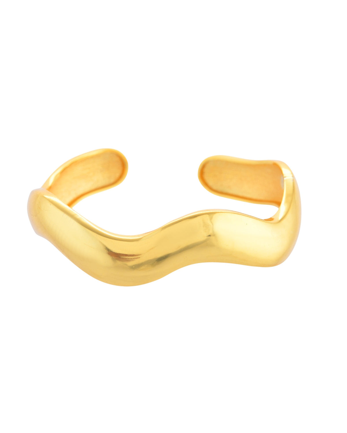 VOJ Gold Polished Anti Tarnished Twisted Cuff Bracelet For Women | Grocsy