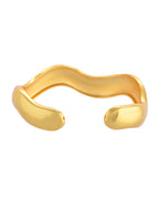 VOJ Gold Polished Anti Tarnished Twisted Cuff Bracelet For Women | Grocsy