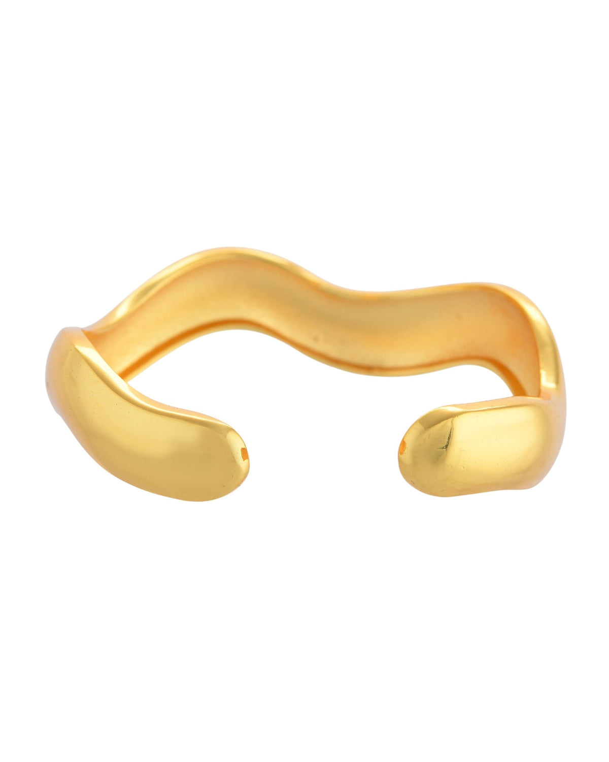 VOJ Gold Polished Anti Tarnished Twisted Cuff Bracelet For Women | Grocsy