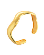 VOJ Gold Polished Anti Tarnished Twisted Cuff Bracelet For Women | Grocsy