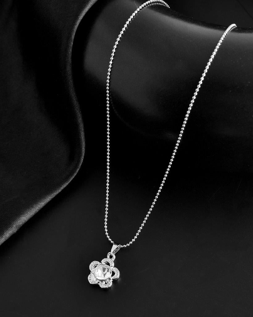 VOJ Silver Plated Flower Pandent Chain | Grocsy