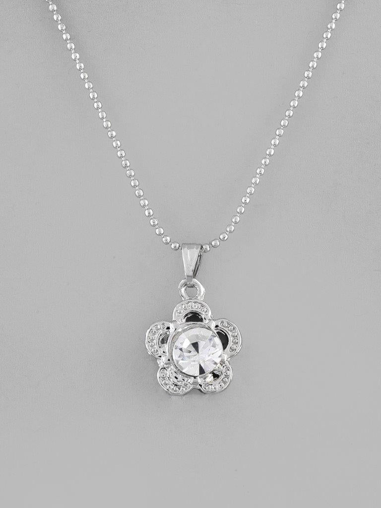 VOJ Silver Plated Flower Pandent Chain | Grocsy