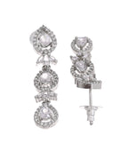 VOJ Silver Plated Ad Stone Studded Floral Jewellery Set | Grocsy