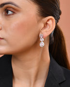 VOJ Silver Toned Baby Pink Ad Studs Earrings | Grocsy