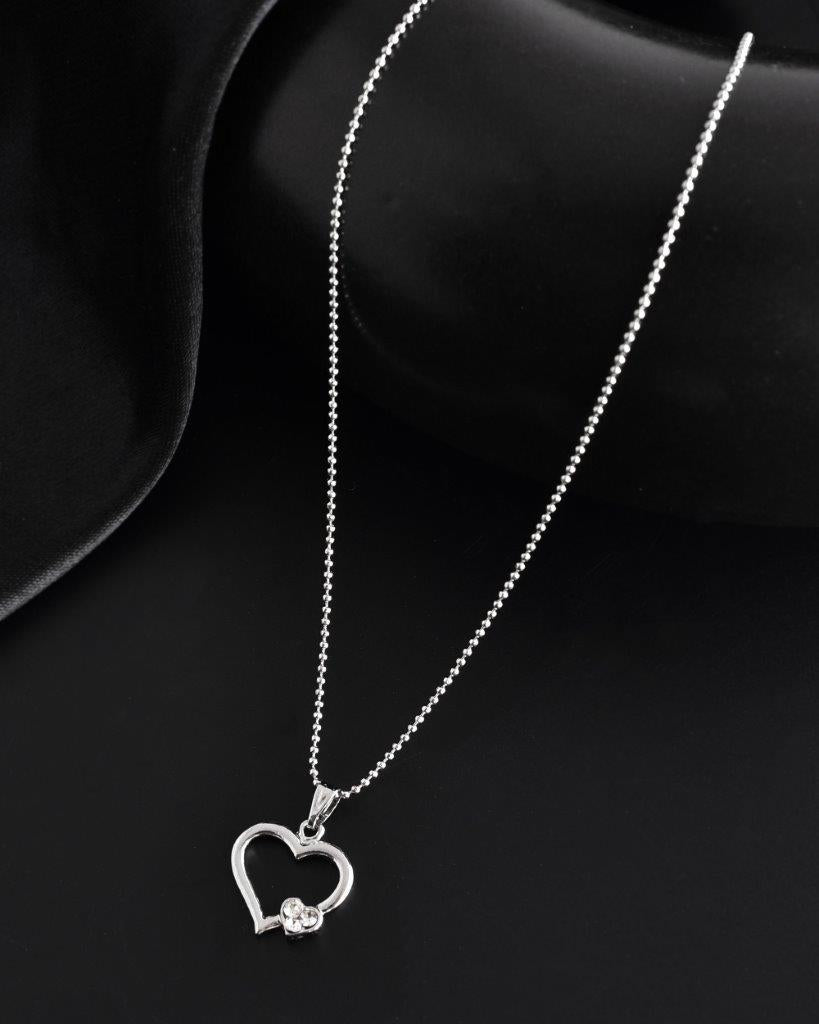 VOJ Silver Plated Heart Pandent Chain | Grocsy