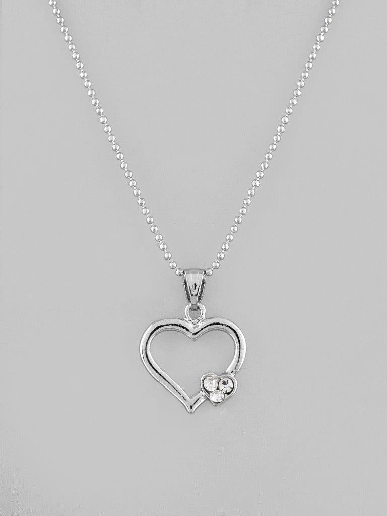VOJ Silver Plated Heart Pandent Chain | Grocsy