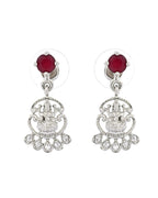 VOJ Silver Plated Ad Wine Stone Temple Jewellery Set | Grocsy