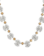 VOJ Silver Plated Ad Yellow Stone Temple Jewellery Set | Grocsy