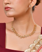 VOJ Gold Plated Geometric Shaped Ad Jewellery Set | Grocsy